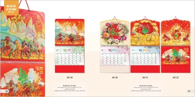 Lịch Treo Tường Bìa Bộ Số Lò Xo Giữa Cao Cấp – Chủ Đề Lộc Phát Mã Đáo
