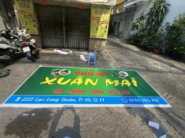 Bảng Hiệu Phở Xuân Mai - In Bạt Hiflex, Tối Ưu Chi Phí