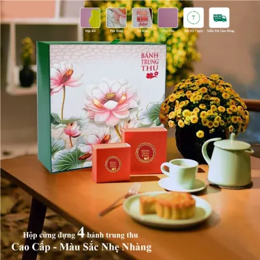 Hộp Cứng 2 Tầng Đựng 8 Bánh Trung Thu – Có Khay Cố Định Cao Cấp