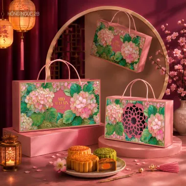 COMBO Túi Hộp Trung Thu 4 Bánh - Hàng Sẵn Tại Xưởng